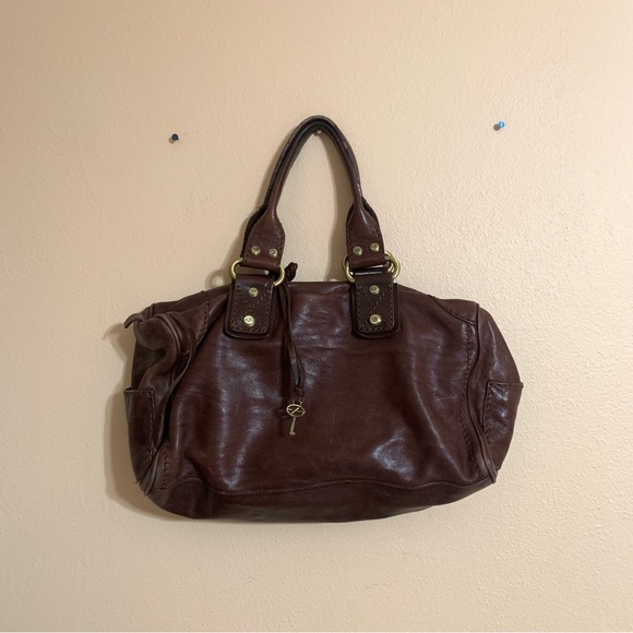 Francesco Biasia top handle purse/bag with lock & key Designer Leather - Picture 2 of 5